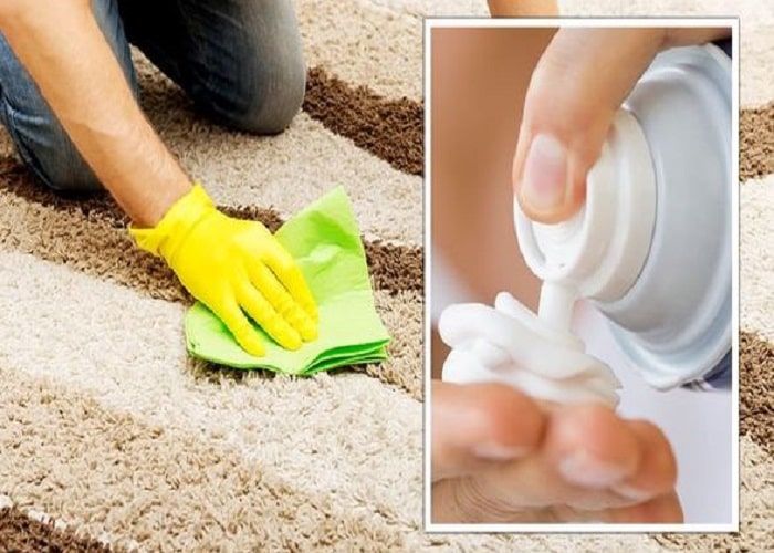 استفاده از خمیر اصلاح ریش برای تمیز کاری فرش